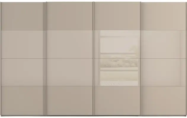 Goossens kledingkast finca combi glans mat glas bruin hoogwaardig meubelplaat - 8244389-{merk}-finca-combi-sts-bruin-schuifdeuren-01